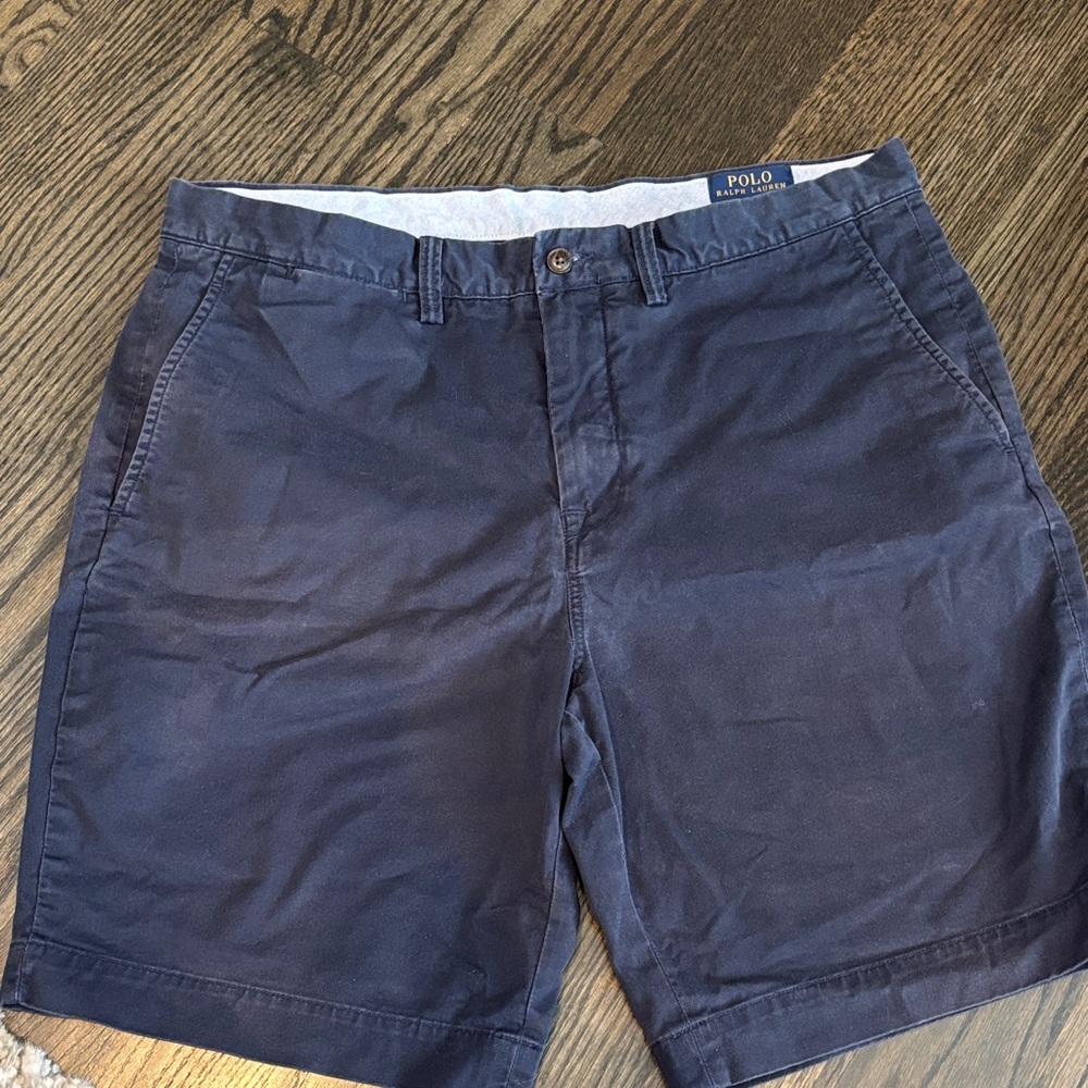 Polo by Ralph Lauren Men's Navy Blue Chino Stretch Classic fit Shorts 34” waist
